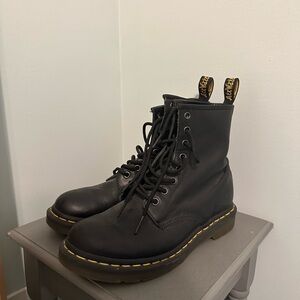 Dr. Martens Black Boots with Yellow Accents